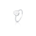 Anel de Prata 925 com Cristal Retangular