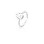 Anel de Prata 925 com Cristal Retangular