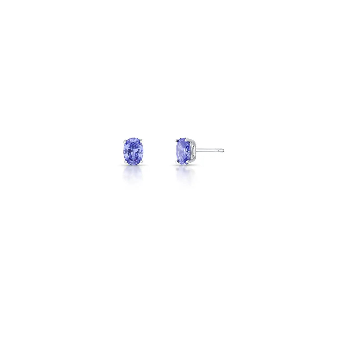 Brinco de Prata 925 Ponto de Luz com Cristal Oval