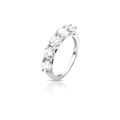Anel de Prata 925 com Pedras Redondas Moissanite 5mm