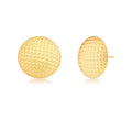 Brinco Folheado a Ouro Acetinado Redondo Texturizado Acetinado