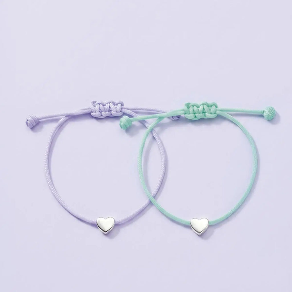 Pulseira de Prata 925 Kids Regulável com Coração
