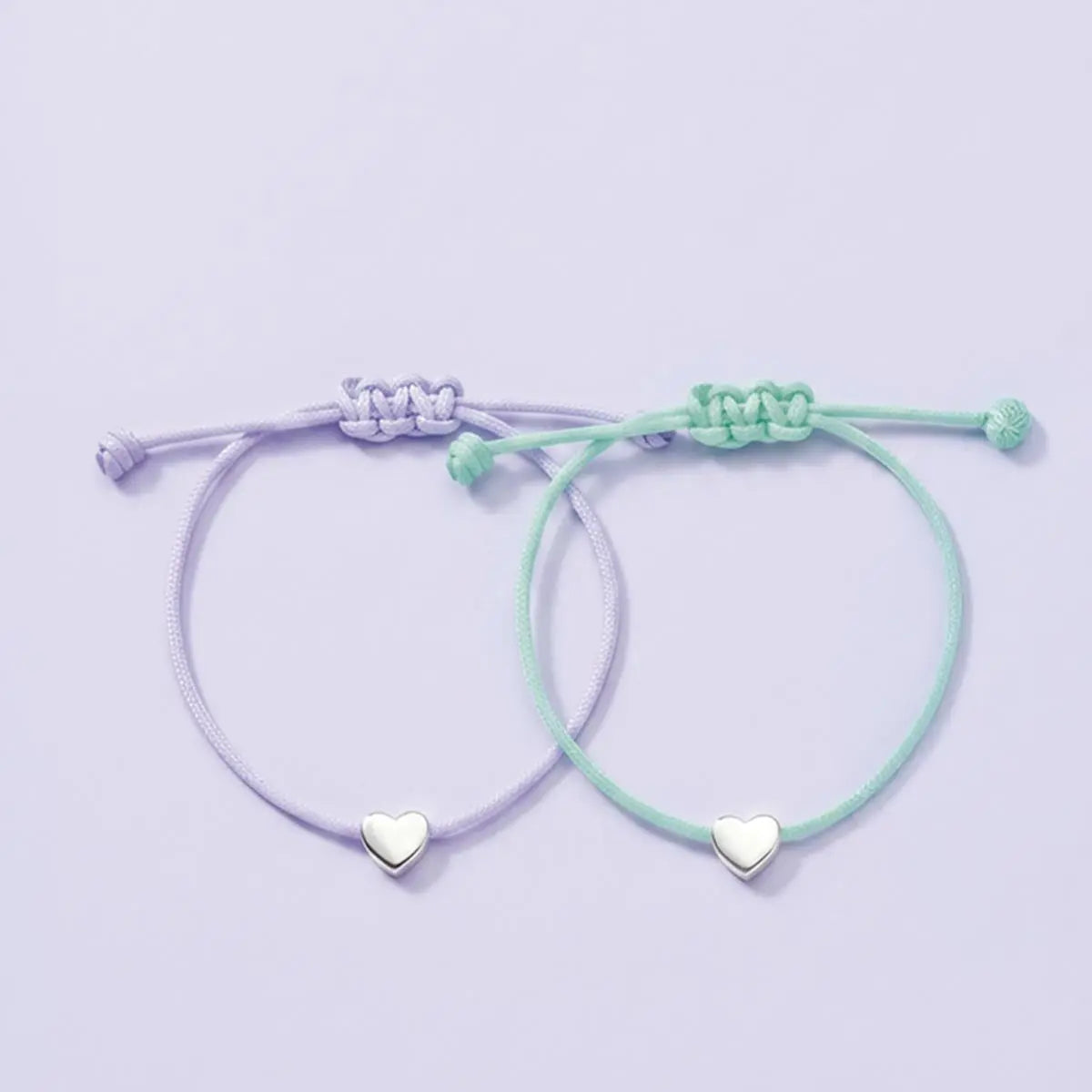 Pulseira de Prata 925 Kids Regulável com Coração