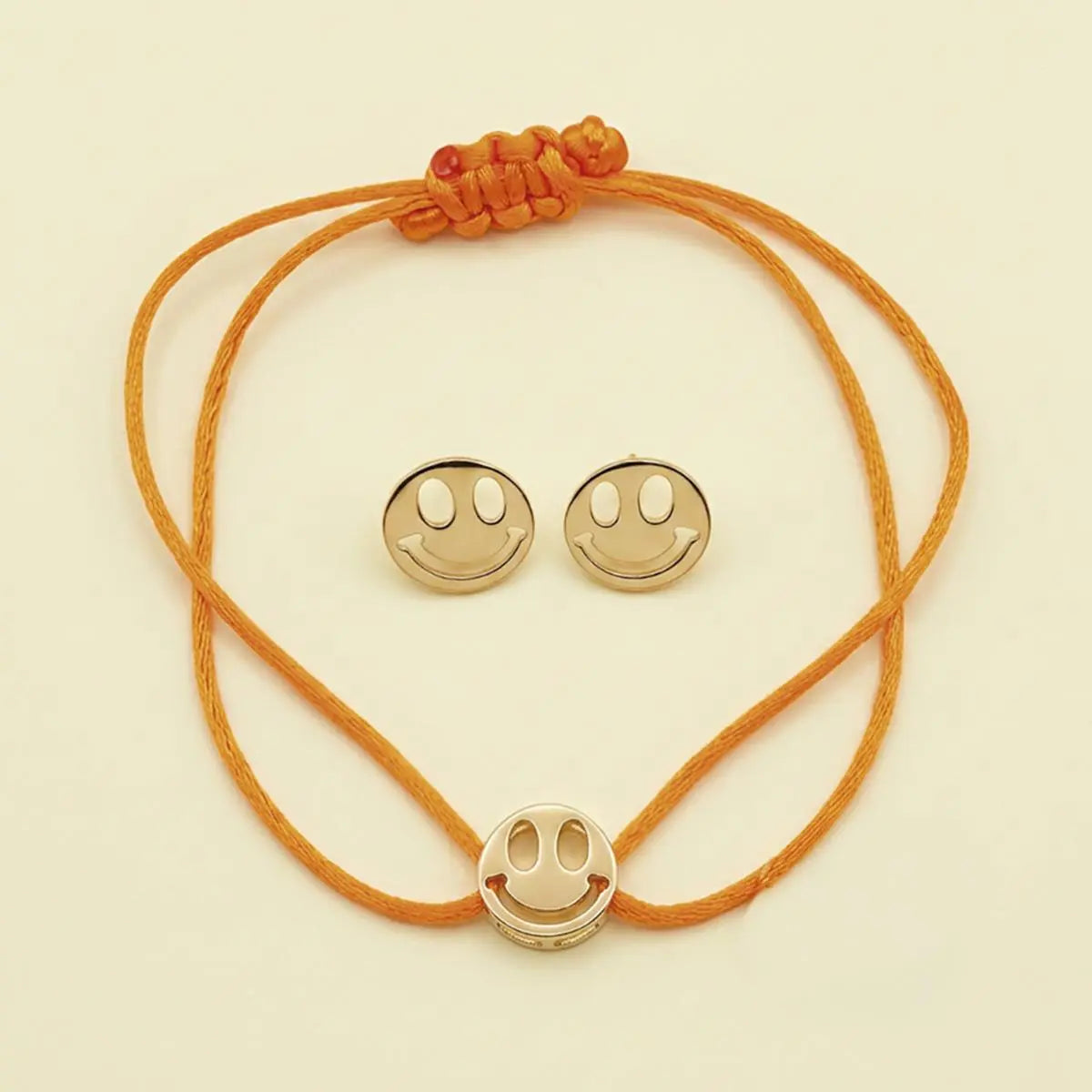 Pulseira de Prata 925 Banhada a Ouro Regulável Kids com Emoji Feliz