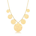 Colar Folheado a Ouro com Medalhas Texturizadas
