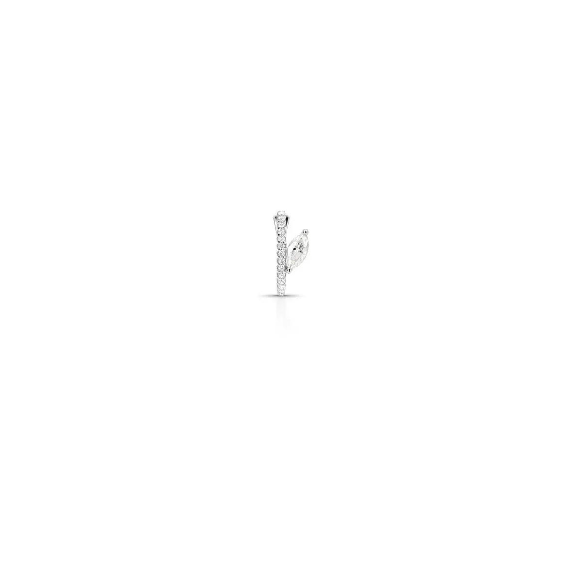 Piercing de Prata 925 de Orelha Pedra Moissanite 3x6mm