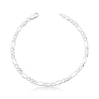 Pulseira de Prata 925 com Elos Groumet 3x1 Lisa Lisa