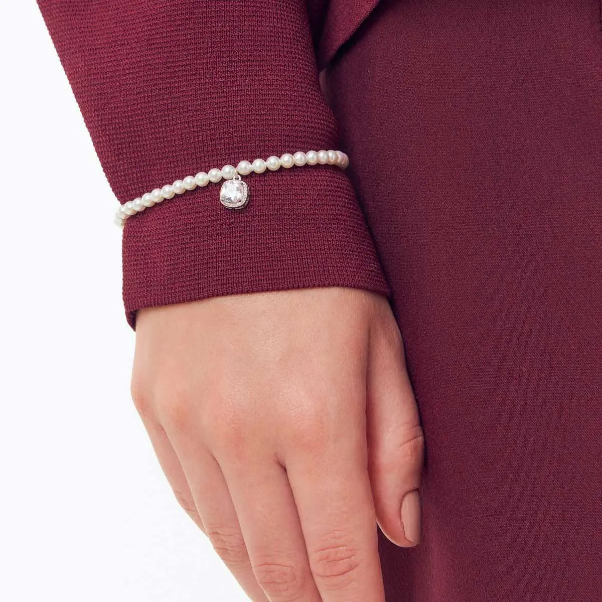 Pulseira de Prata 925 Pérola Shell com Pingente