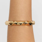 Bracelete Folheado a Ouro Facetado Curvo