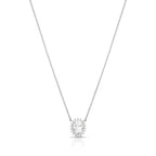 Colar de Prata 925 com Pingente Oval em Pedras Moissanites