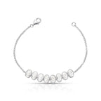 Pulseira de Prata 925 em Pedras Moissanites 6x4mm