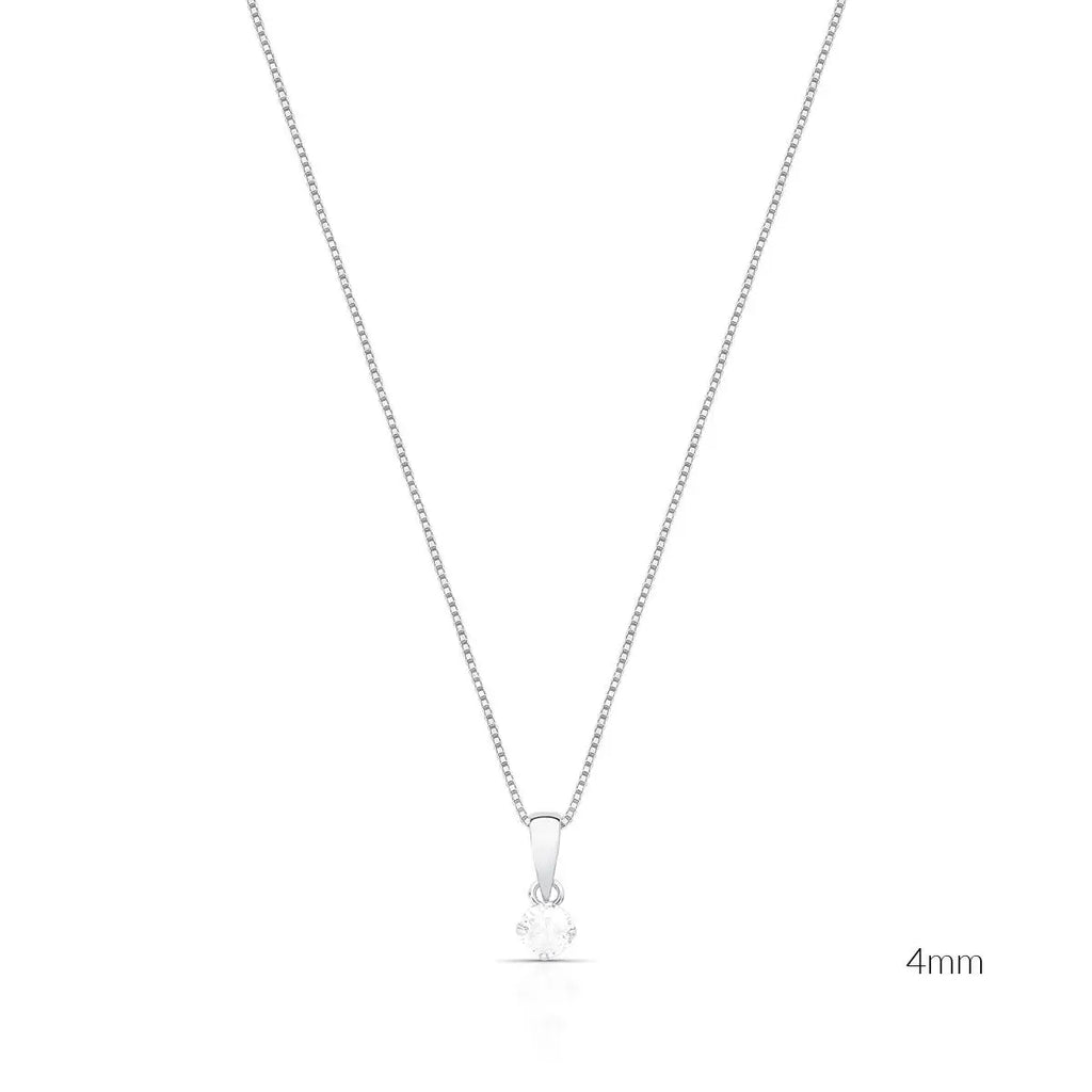 Colar de Prata 925 com Pingente Ponto de Luz Lisa