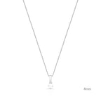 Colar de Prata 925 com Pingente Ponto de Luz Lisa