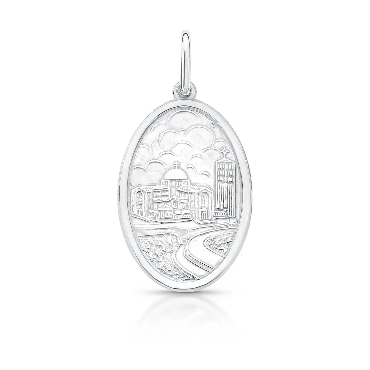 Pingente de Prata 925 Imagem Nossa Senhora Aparecida Liso