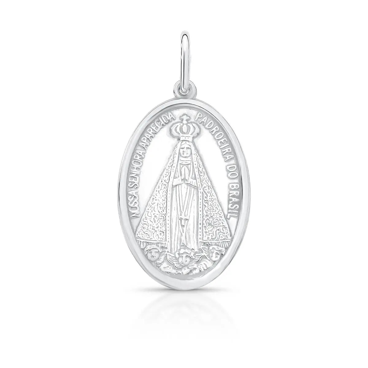 Pingente de Prata 925 Imagem Nossa Senhora Aparecida Liso
