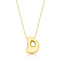 Colar Folheado a Ouro com Pingente de Letra "D" Abaulado