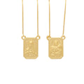 Escapulário Veneziana Bitola 0,80 mm Imagem Retangular Grande Face Simples em Ouro 18K