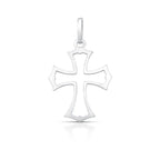 Pingente de Prata 925 de Cruz Vazado e Liso