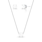 Conjunto Brinco e Colar com Zircônia Redonda