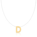 Corrente Folheada a Ouro Silicone com Pingente Letra "D" Liso