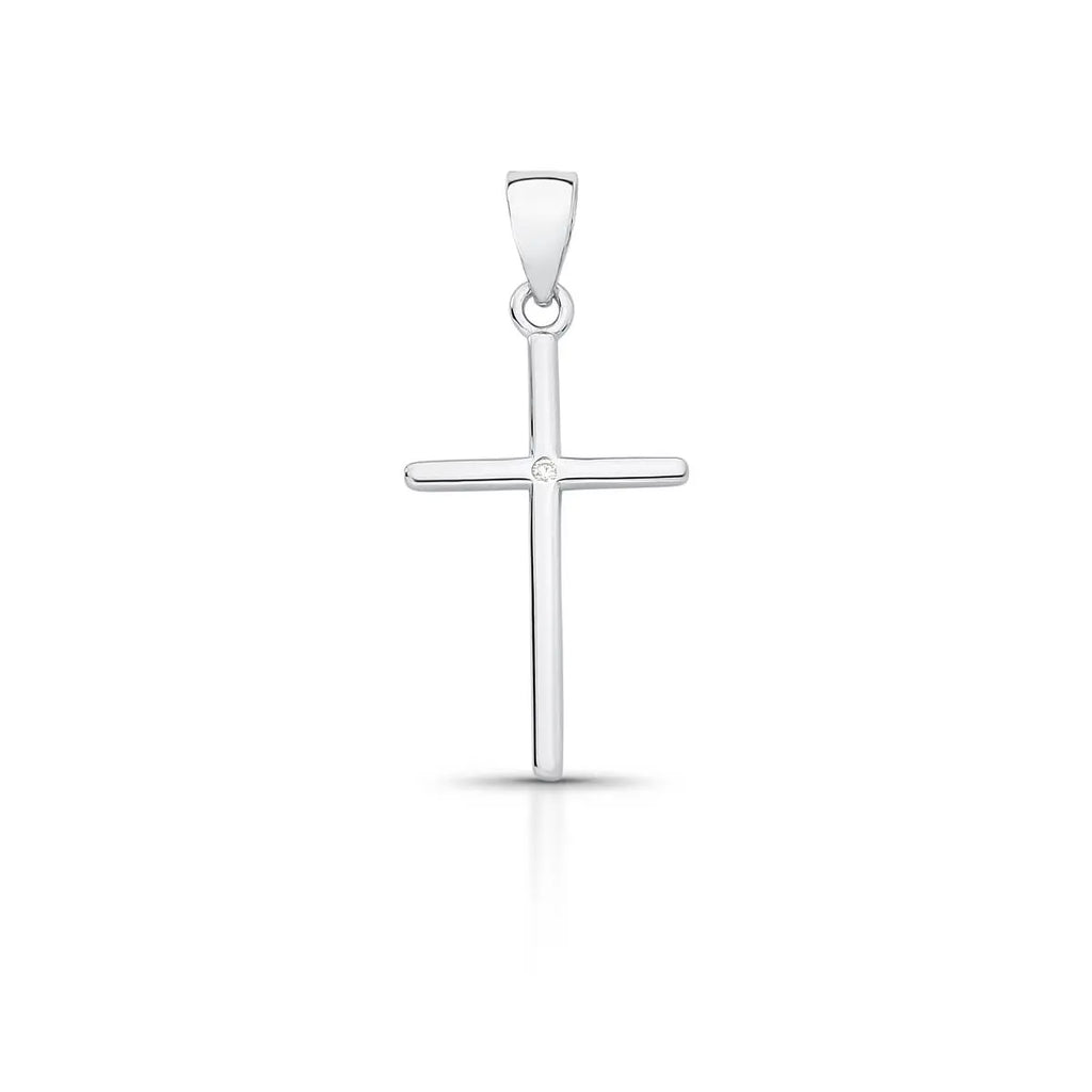 Pingente de Prata 925 de Cruz com Zircônia