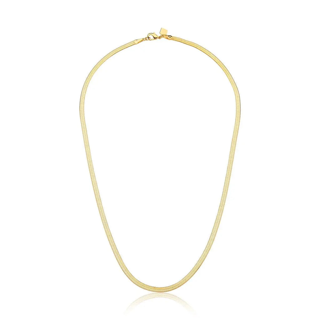 Colar Folheado a Ouro em Malha Esteira Laminada e Lisa