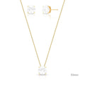 Conjunto Folheado a Ouro Brinco e Colar com Pingente Redondo