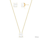 Conjunto Folheado a Ouro Brinco e Colar com Pingente Redondo
