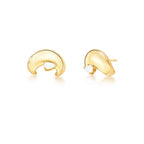 Brinco Folheado a Ouro Curvo com Cristal de Gota