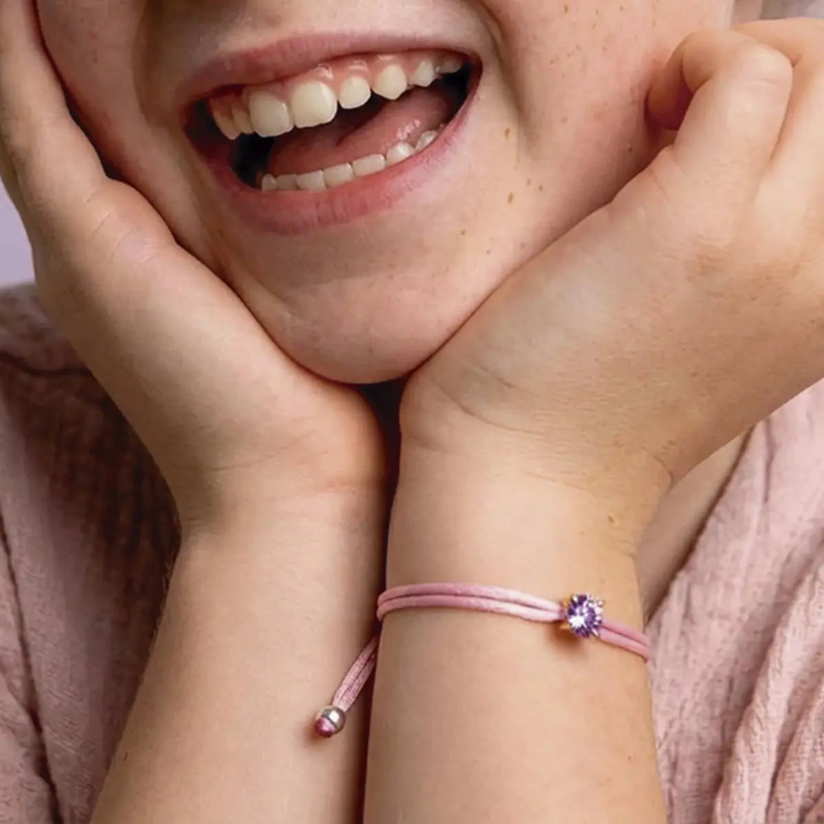 Pulseira de Prata 925 Banhada a Ouro Regulável Kids com Zircônia Redonda Prateada