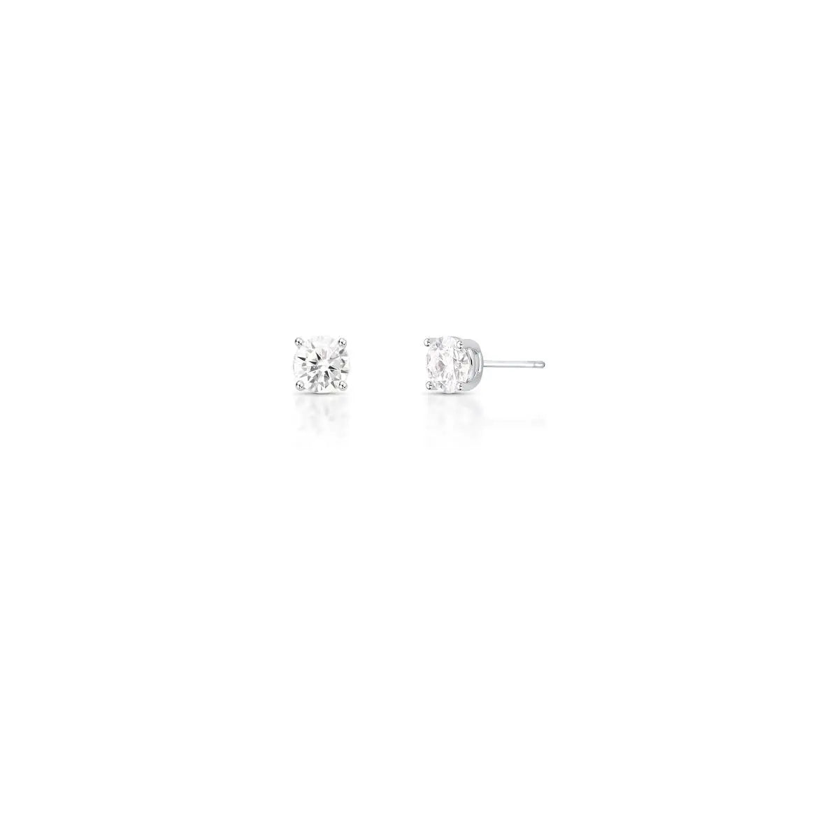 Brinco de Prata 925 com Pedra Moissanite 6mm