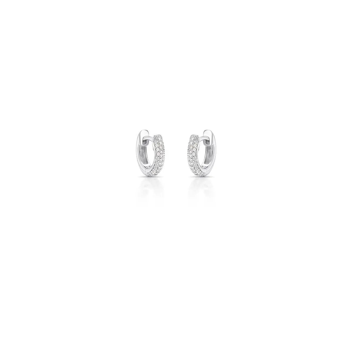 Argola de Prata 925 em Três Fileiras de Pedras Moissanites 1mm