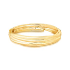 Bracelete Folheado a Ouro Curvo Texturizado