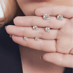Brinco de Prata 925 com Moissanite 8mm