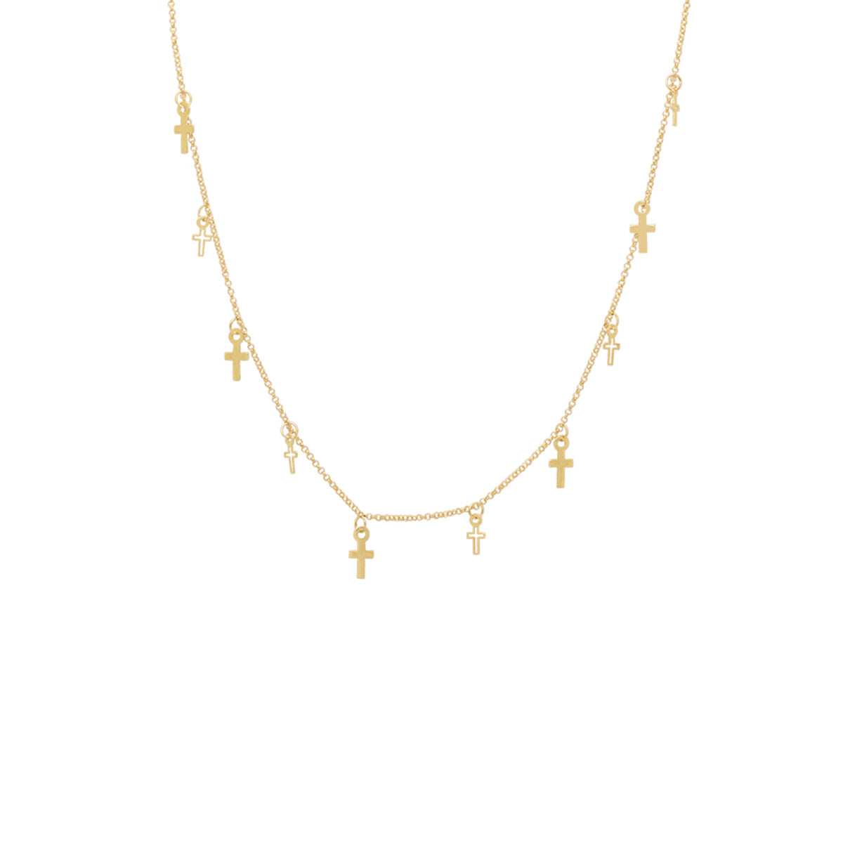 Gargantilha Portuguesa Cruz 45 cm em Ouro 18K