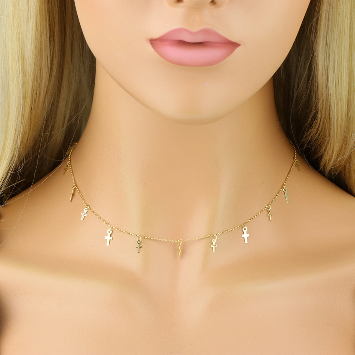 Gargantilha Portuguesa Cruz 45 cm em Ouro 18K