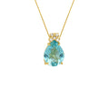 Gargantilha Veneziana Gota Cristal Azul 8x10 mm 45 cm em Ouro 18K