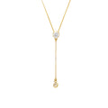 Gargantilha Veneziana Zircônia Redonda 5 mm Ponto de Luz 4 mm Pendurado em Ouro 18K