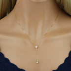 Gargantilha Veneziana Zircônia Redonda 5 mm Ponto de Luz 4 mm Pendurado em Ouro 18K