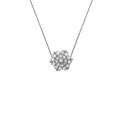 Gargantilha Veneziana Chuveiro Redondo Centro Elevado Cravejado Zircônias em Ouro Branco 18K