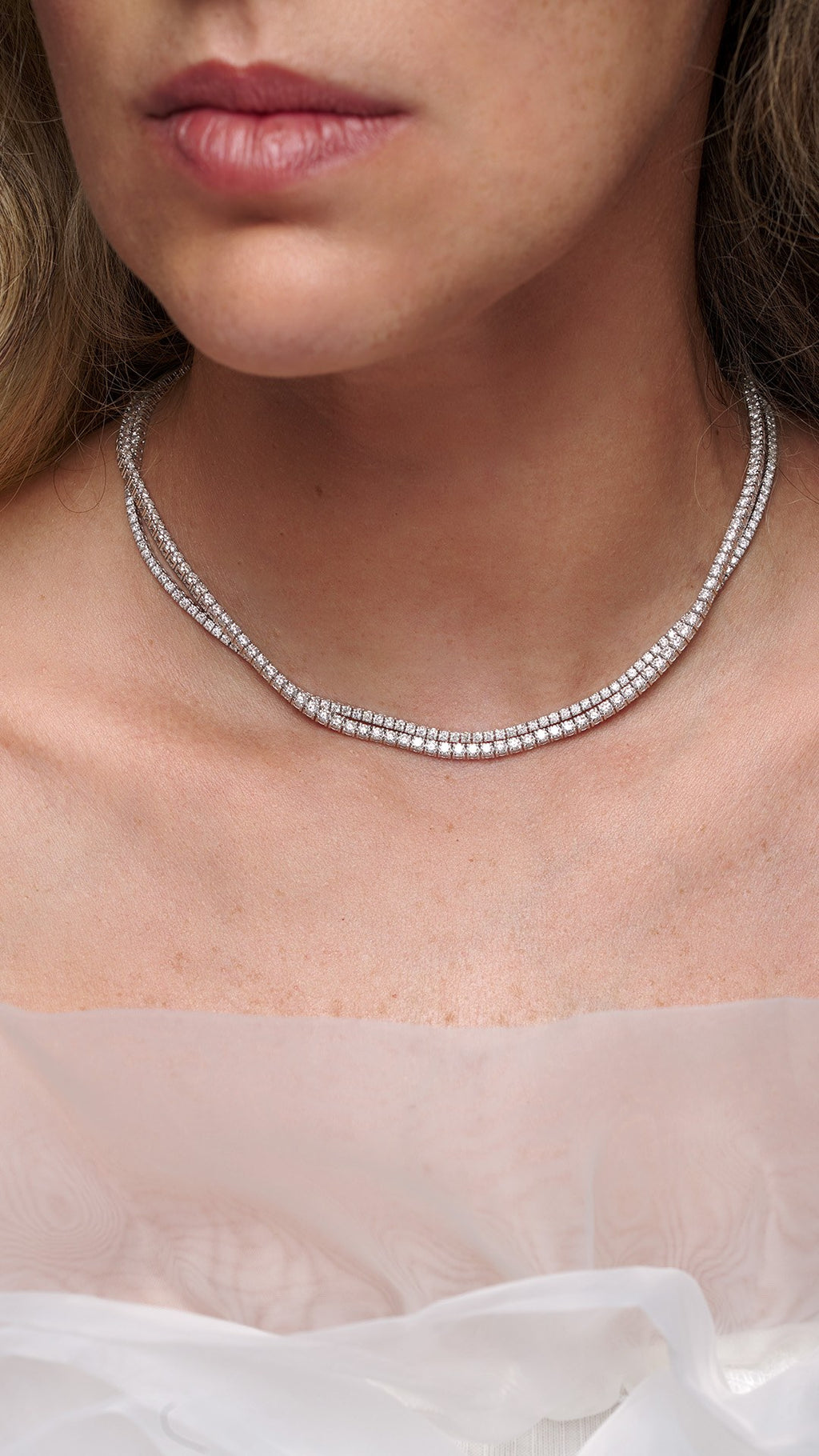 Gargantilha Riviera Clássica Diamantes 2,0mm em ouro branco – foto 2