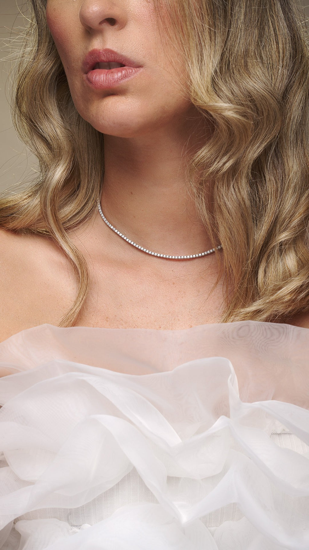 Gargantilha Riviera Clássica Diamantes 2,1mm em ouro branco – foto 2