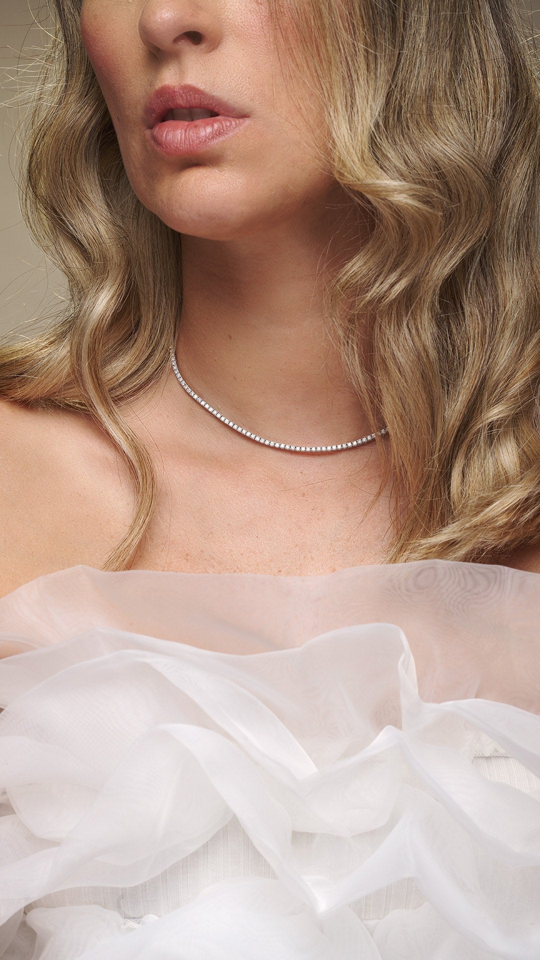 Gargantilha Riviera Clássica Diamantes 2,1mm em ouro branco – foto 2