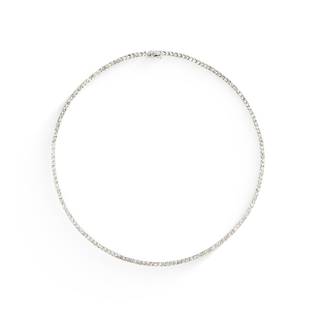 Gargantilha Riviera Clássica Diamantes 2,3mm em ouro branco – Rainha da Riviera