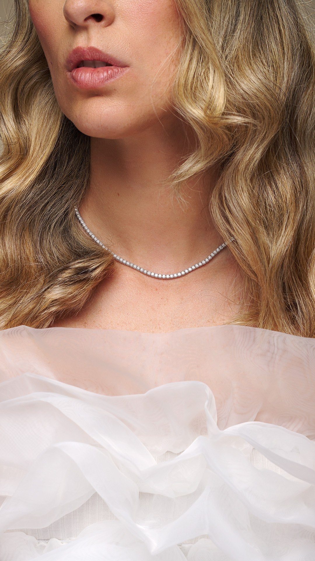 Gargantilha Riviera Clássica Diamantes 2,3mm em ouro branco – foto 2