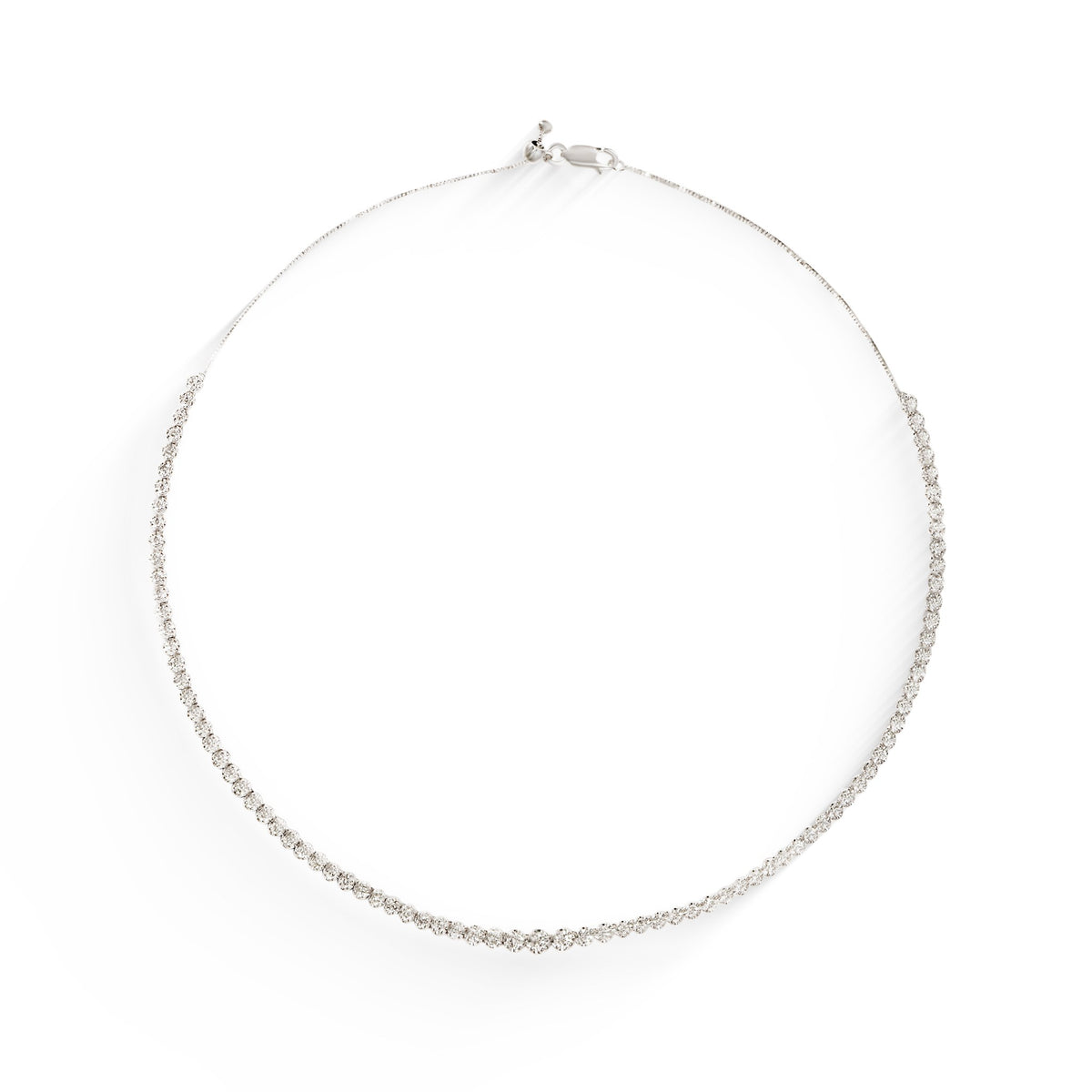 Gargantilha Riviera Coroa Degradê Diamantes em ouro branco – Rainha da Riviera
