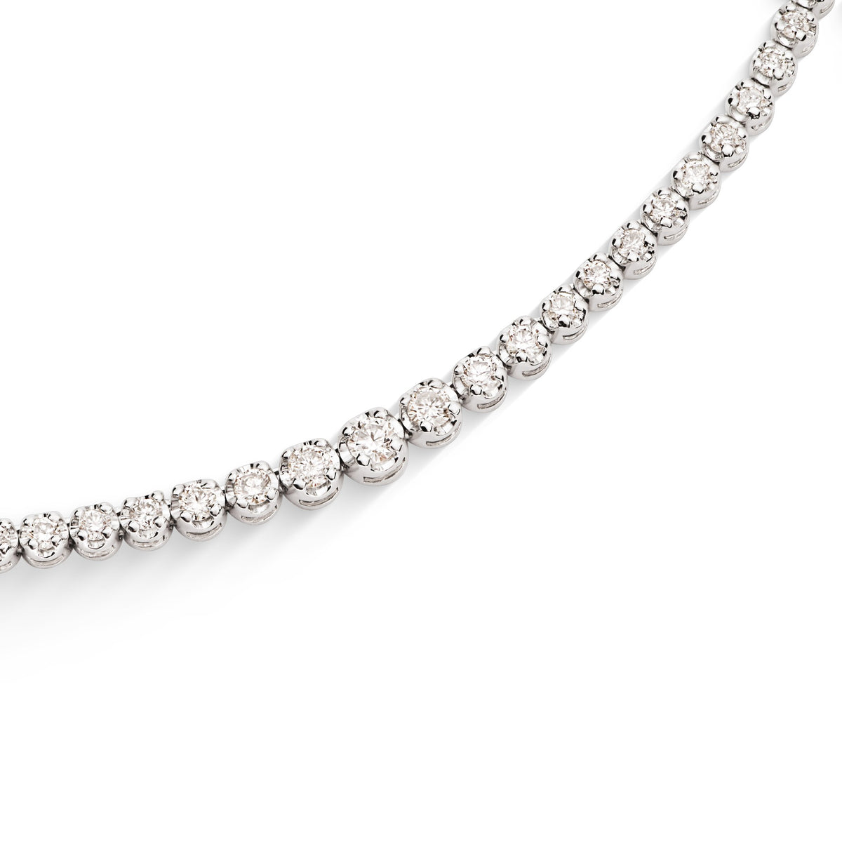 Gargantilha Riviera Coroa Degradê Diamantes em ouro branco – foto 2