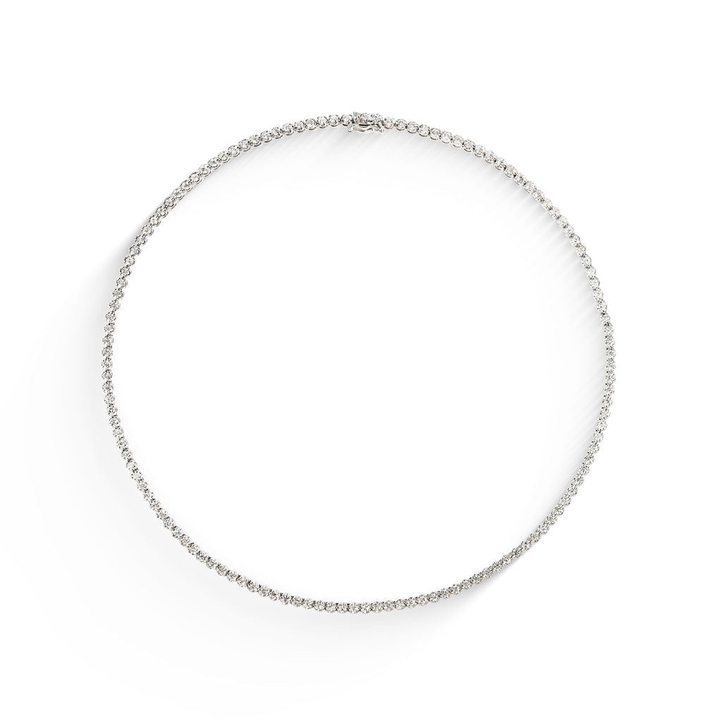 Gargantilha Riviera Coroa Diamantes 2,1mm em ouro branco – Rainha da Riviera