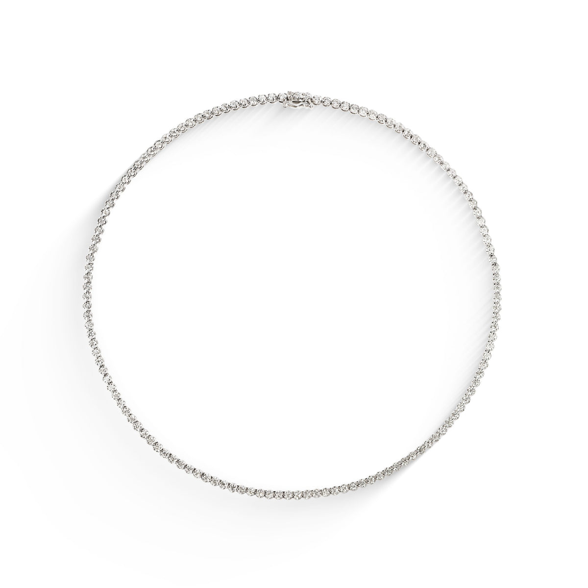 Gargantilha Riviera Coroa Diamantes 2,1mm em ouro branco – Rainha da Riviera