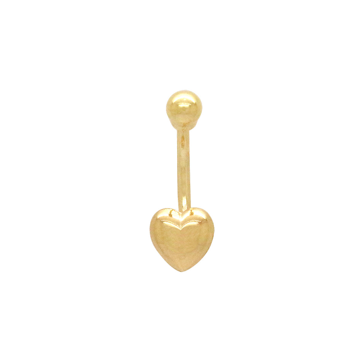 Piercing Coração Liso 7 mm em Ouro 18K